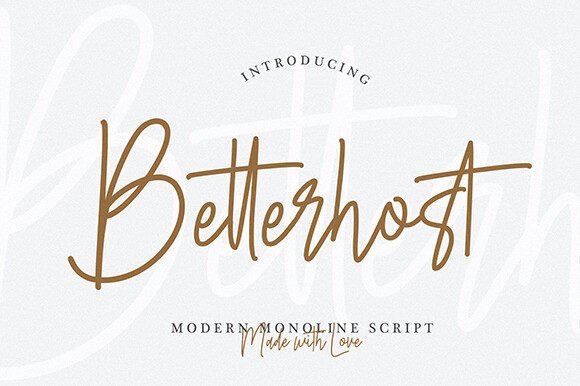 Betterhost: A Modern Script Typeface for Elegant Brand Identities